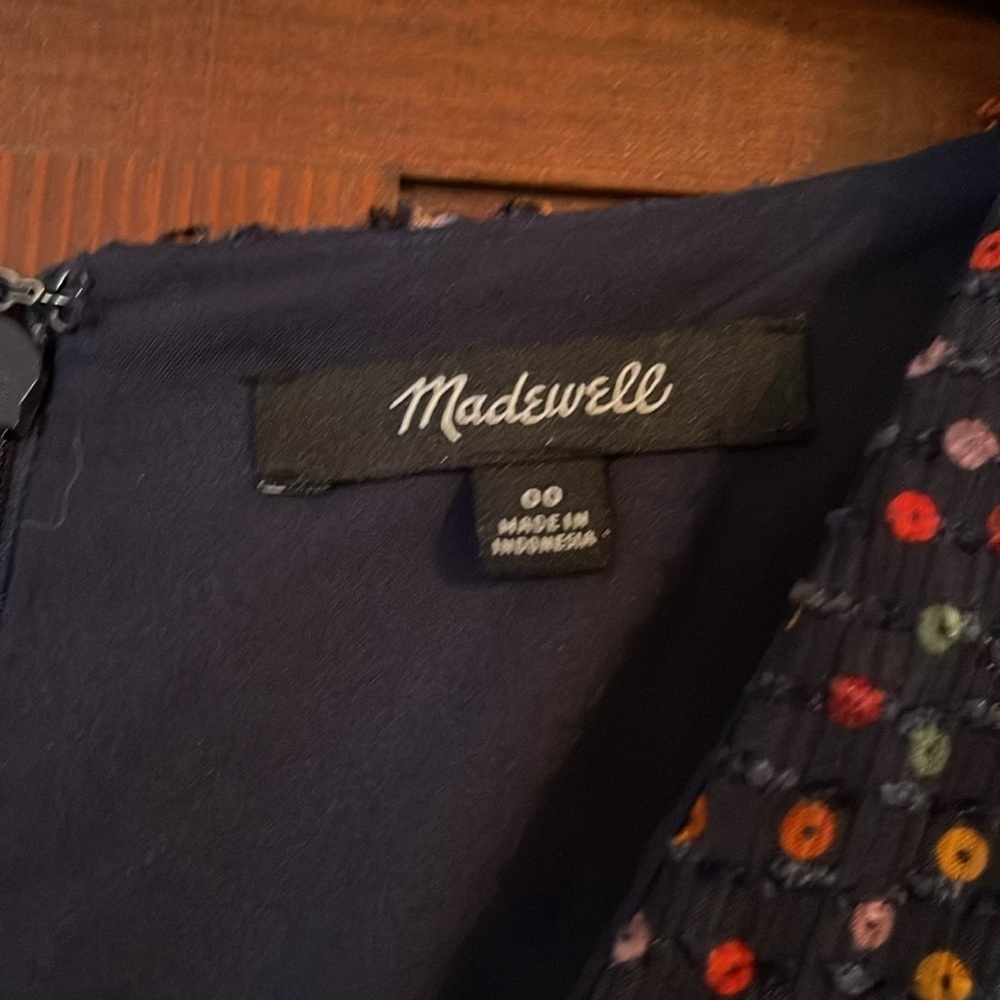 Madewell dot ruffle dress navy size 00 - Picture 4 of 7